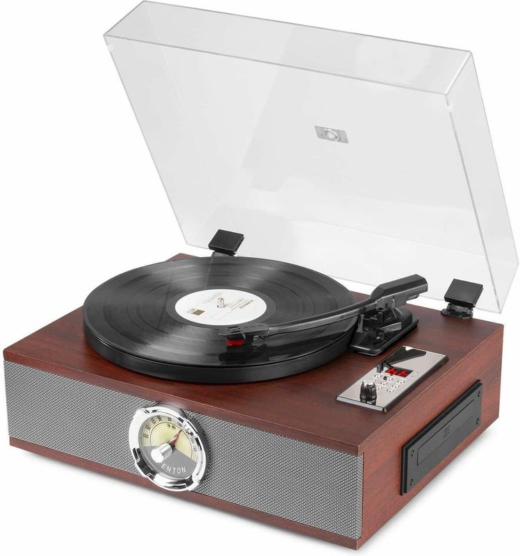 FENTON - RP180 - Platenspeler - Bruin - Bluetooth - CD-Speler - FM-Radio