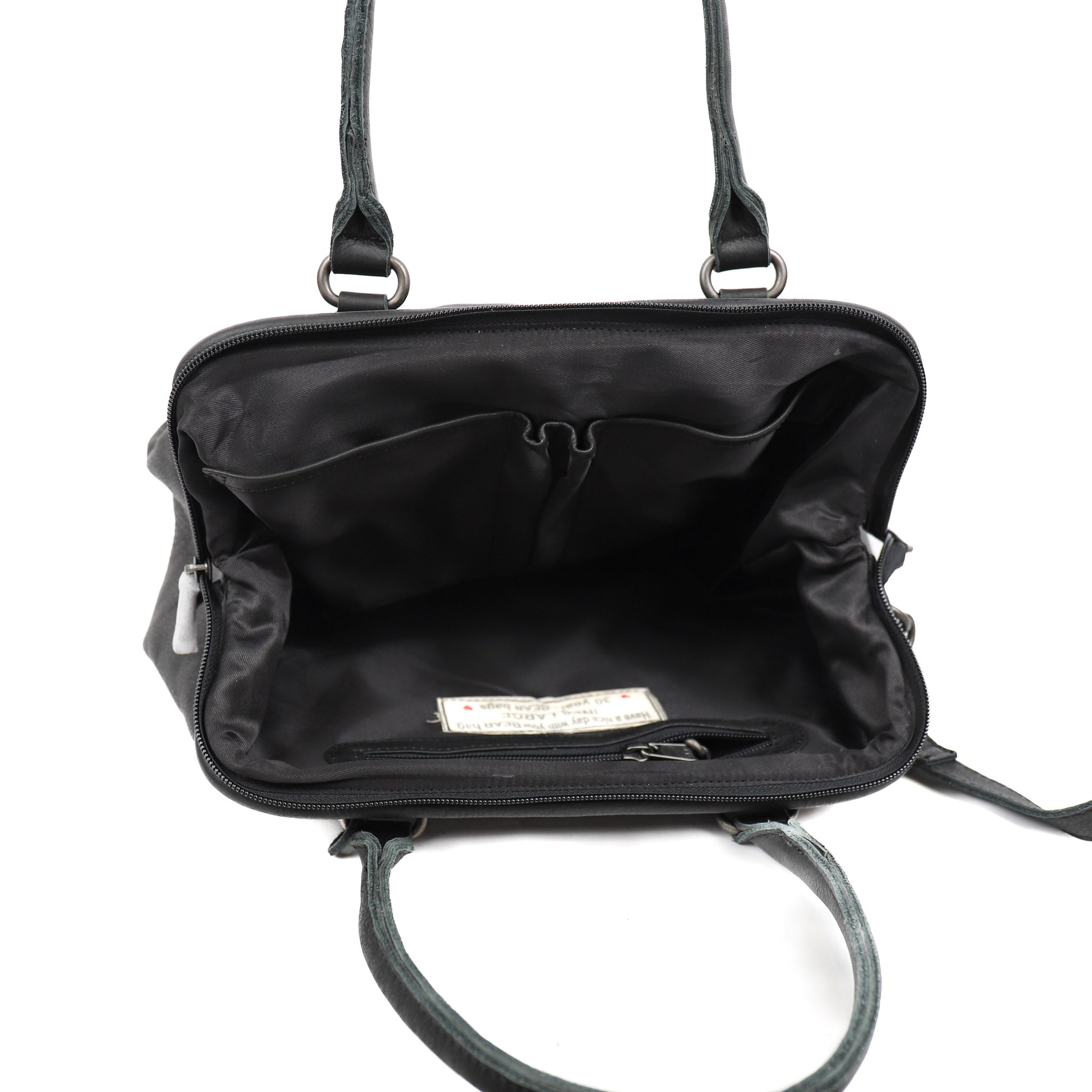 Hand-/schoudertas beugelsluiting 'Ines' L zwart BLACK