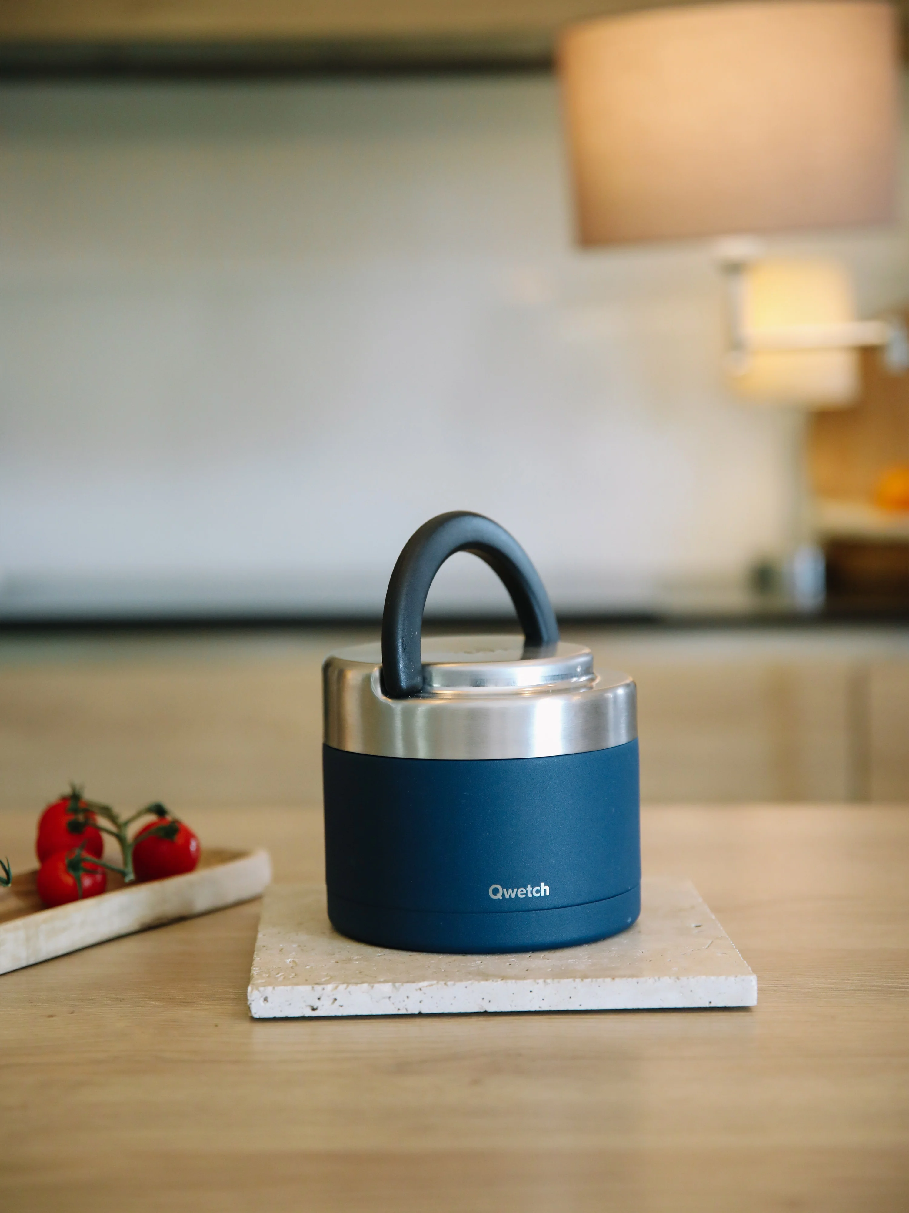Boîte Repas Poignée Isotherme Granite Bleu - Qwetch