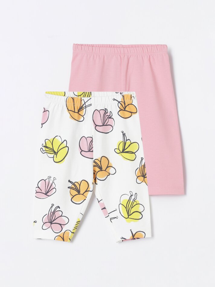 Conjunto com 2 calças capri combinando - Rosa Fluorescente
