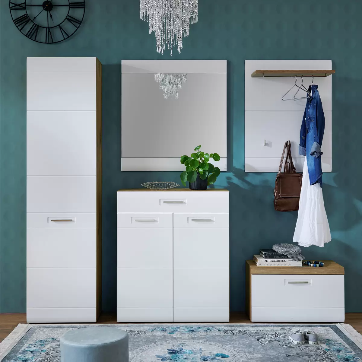 Garderobenspiegel Auris weiss