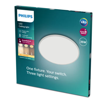 Philips plafondlamp MyLiving Super Slim 55cm 22W 2700K wit