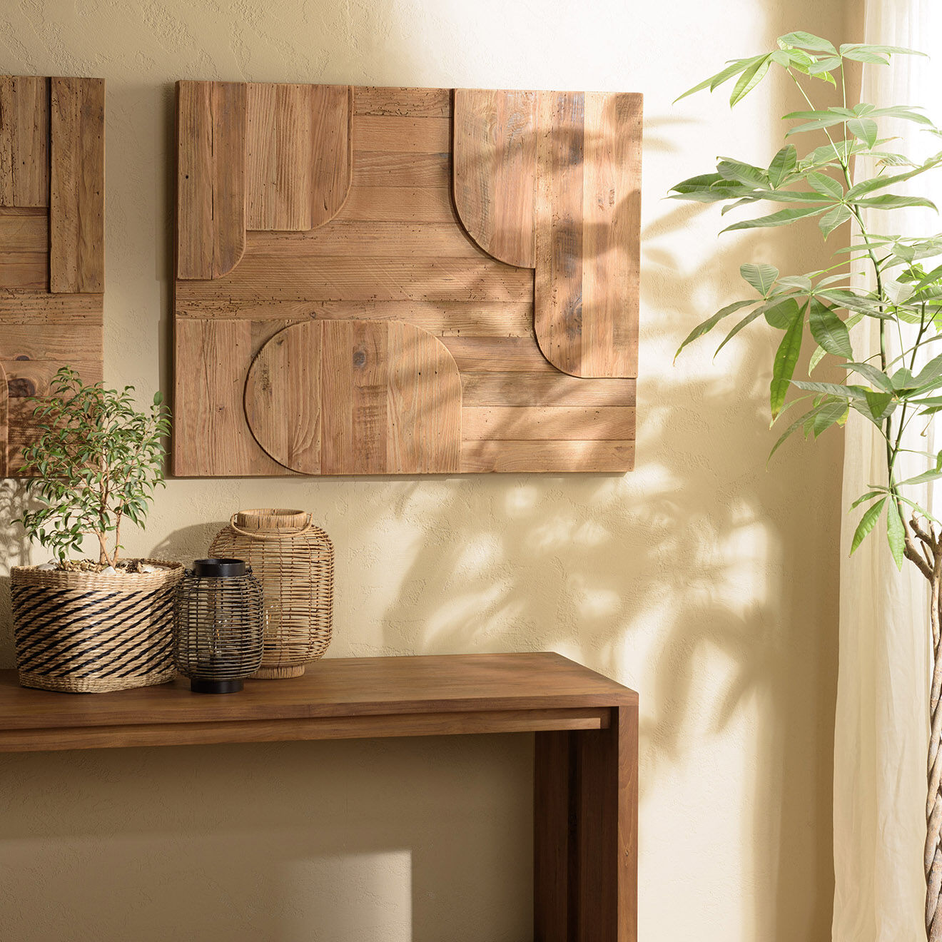 Macabane Décoration murale D formes géométriques bois - 98x80 cm