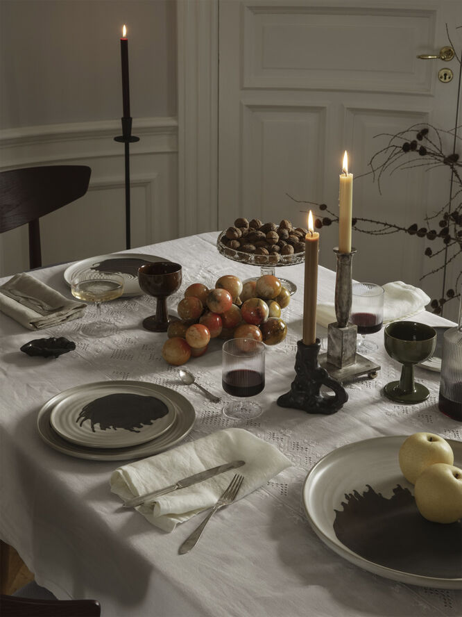 ferm LIVING Dito Candle Holder - Single - Dark Dark brown