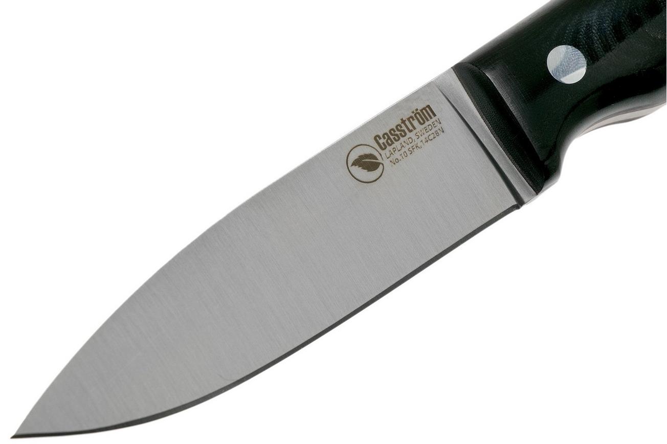 Casström No. 10 Swedish Forest Knife Black Micarta, 14C28N Flat Grind 13120