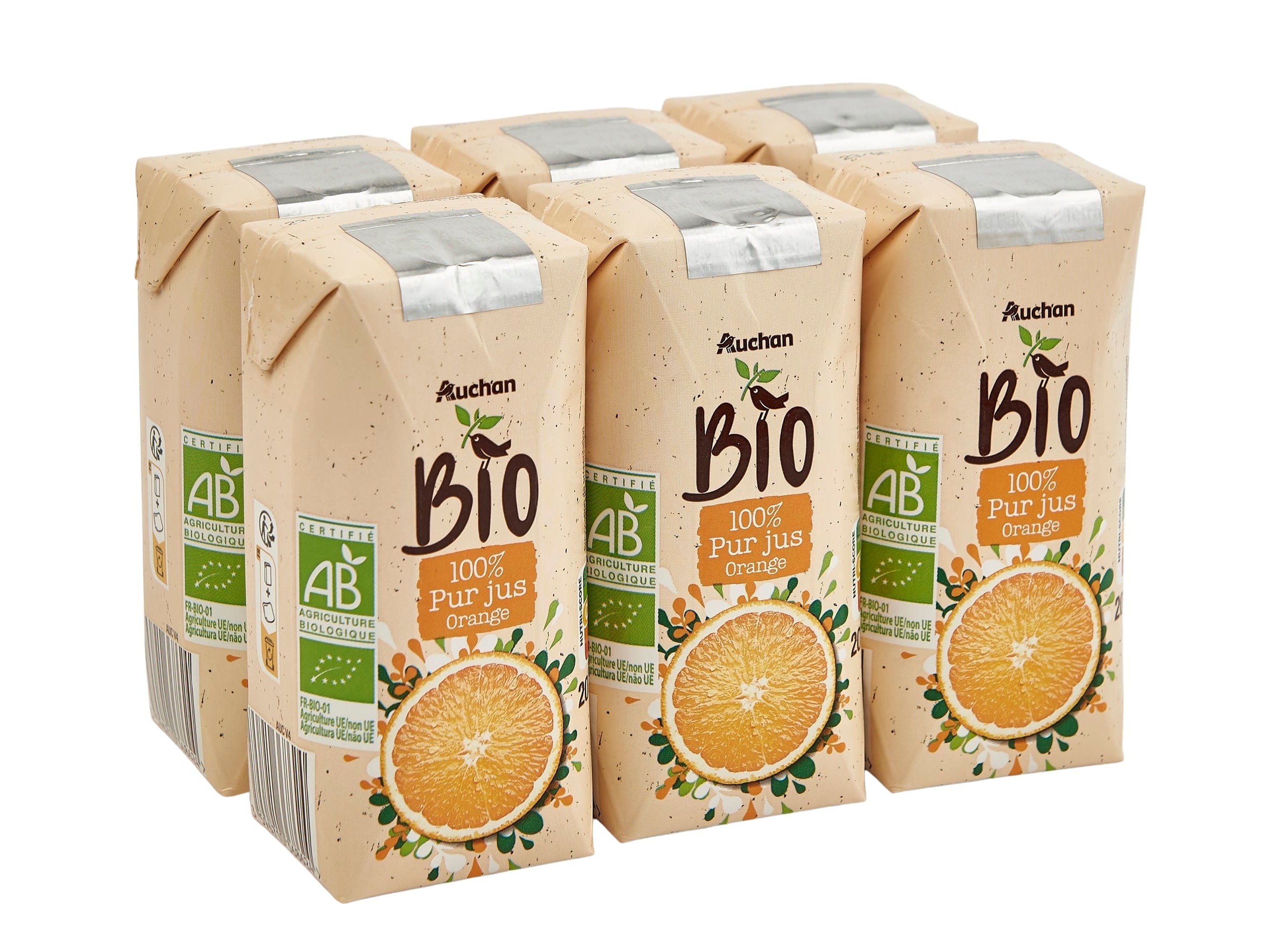 SUMO AUCHAN BIO LARANJA 6X20CL