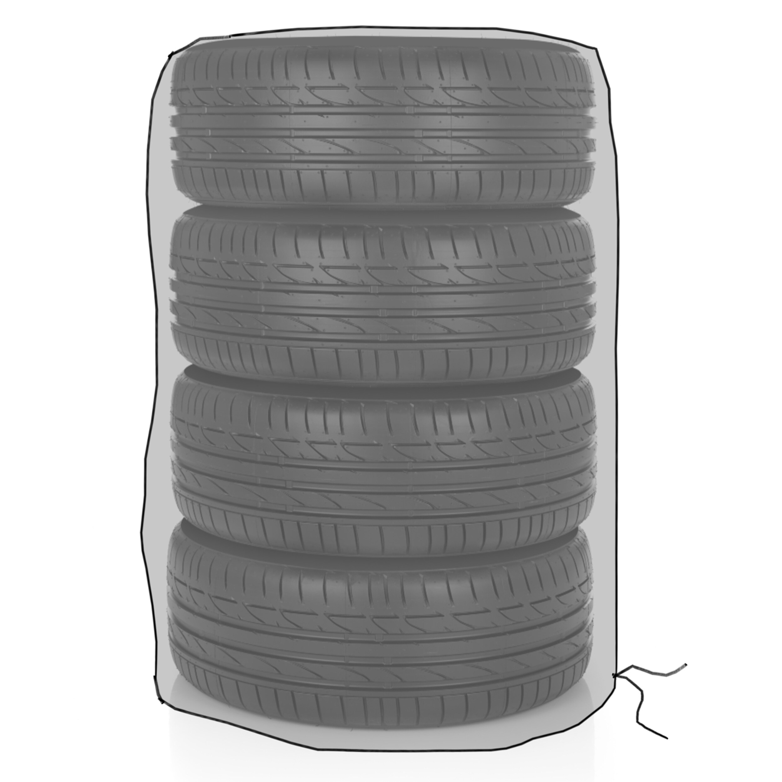 Grasekamp Schutzhaube für Autoreifen FelgenbaumFelgenständer Reifenstapel 210D Schwarz