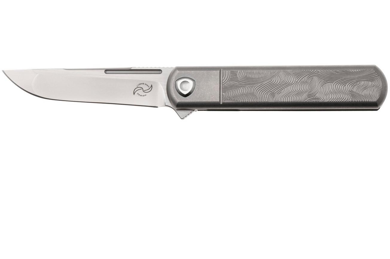 Liong Mah Tanto One, Bead Blasted M390, Sculpted Titanium, zakmes