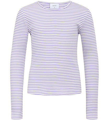 Grønt Bluse - Nastola - Rib - Lilla/Hvid Stribet