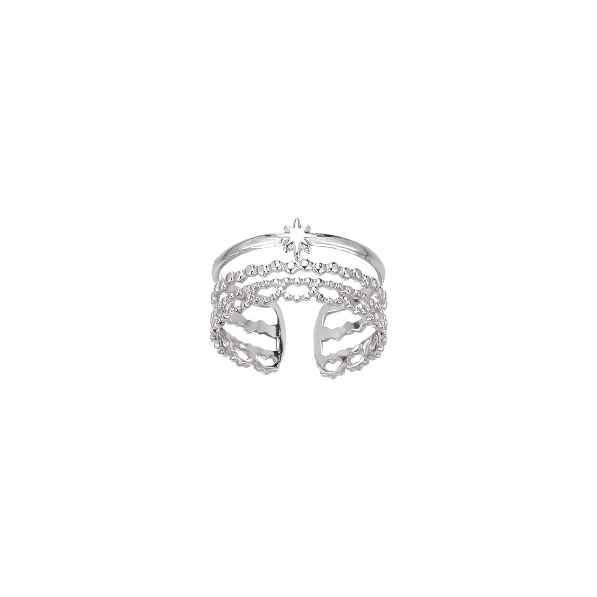 Bague Etoile soleil acier