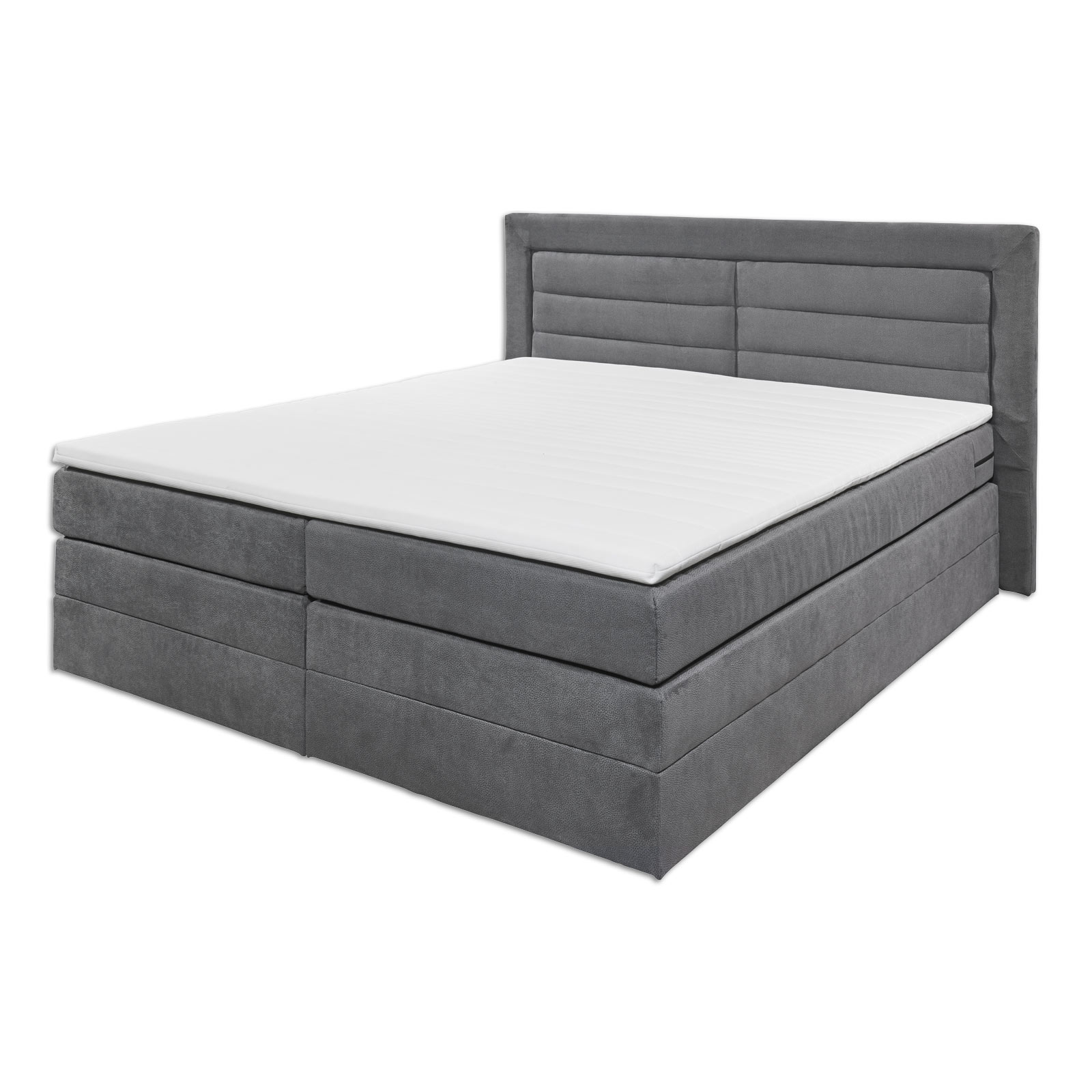 Boxspringbett - grau - H2 - 180x200 cm