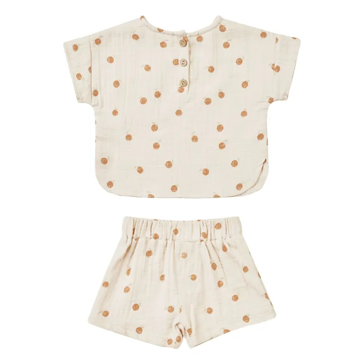 Quincy Mae T-Shirt et Short Oranges | Blanc cassé