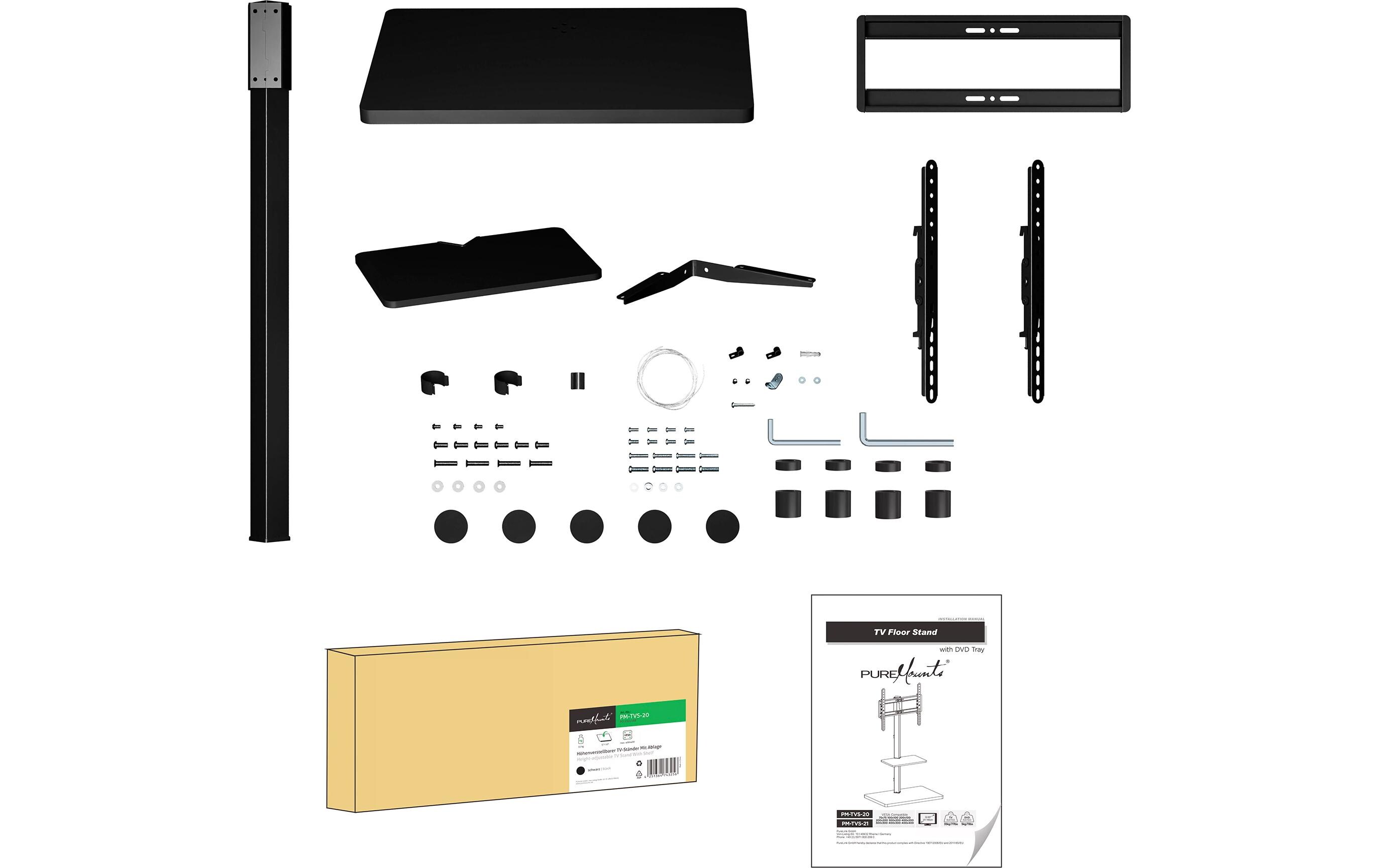 Standfuss PM-TVS-20 Schwarz<br>Erstklassige Lösung für Bildschirme von 32 bis 65 Zoll