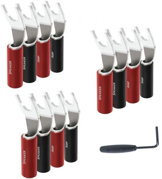 Audioquest SureGrip 100 Spade Silver (lot de 12) Fiches bananes et fourches