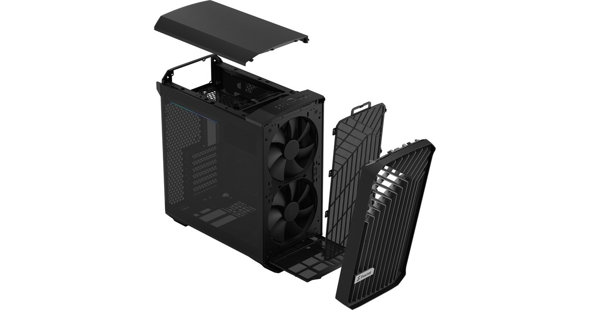 Fractal DesignTorrent Compact Black TG Dark midi tower behuizing  (Zwart | 2x USB-A | 1x USB-C | Tempered Glass, Tweedekans)