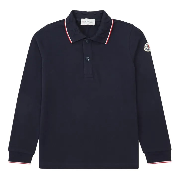 Moncler Polo Manches Longues Logo | Bleu marine