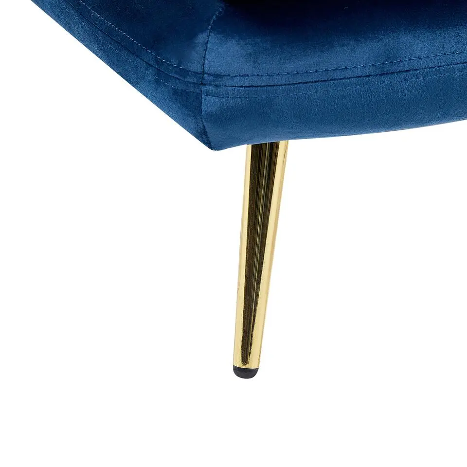 GONESSE - Chaise longue - Blauw - Fluweel