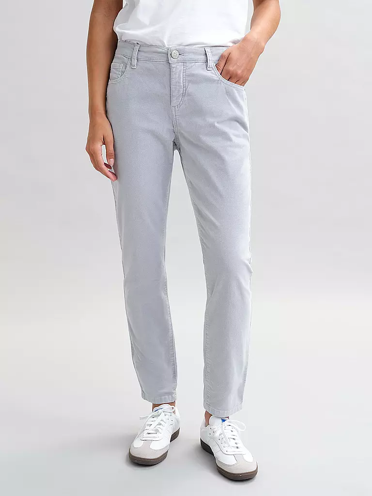 OPUS Samthose Slim Fit EVITA GLAZED hellgrau
