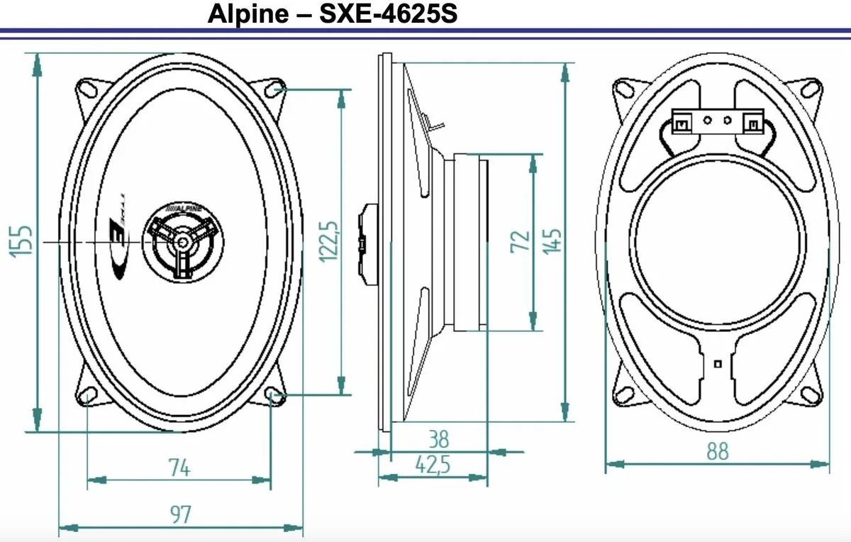 Alpine SXE-4625S (la paire) Haut-parleurs voiture