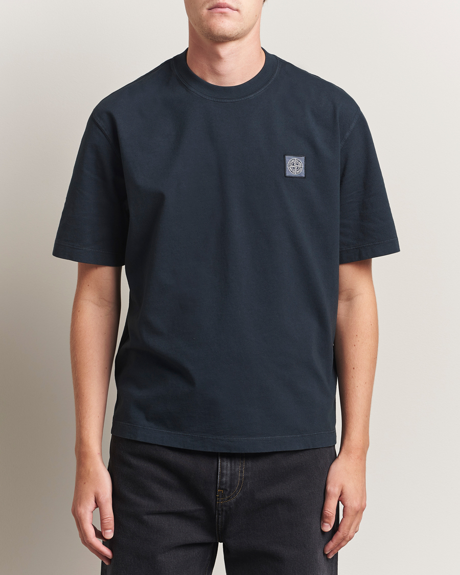 Stone Island Combed Organic Cotton T-Shirt Navy