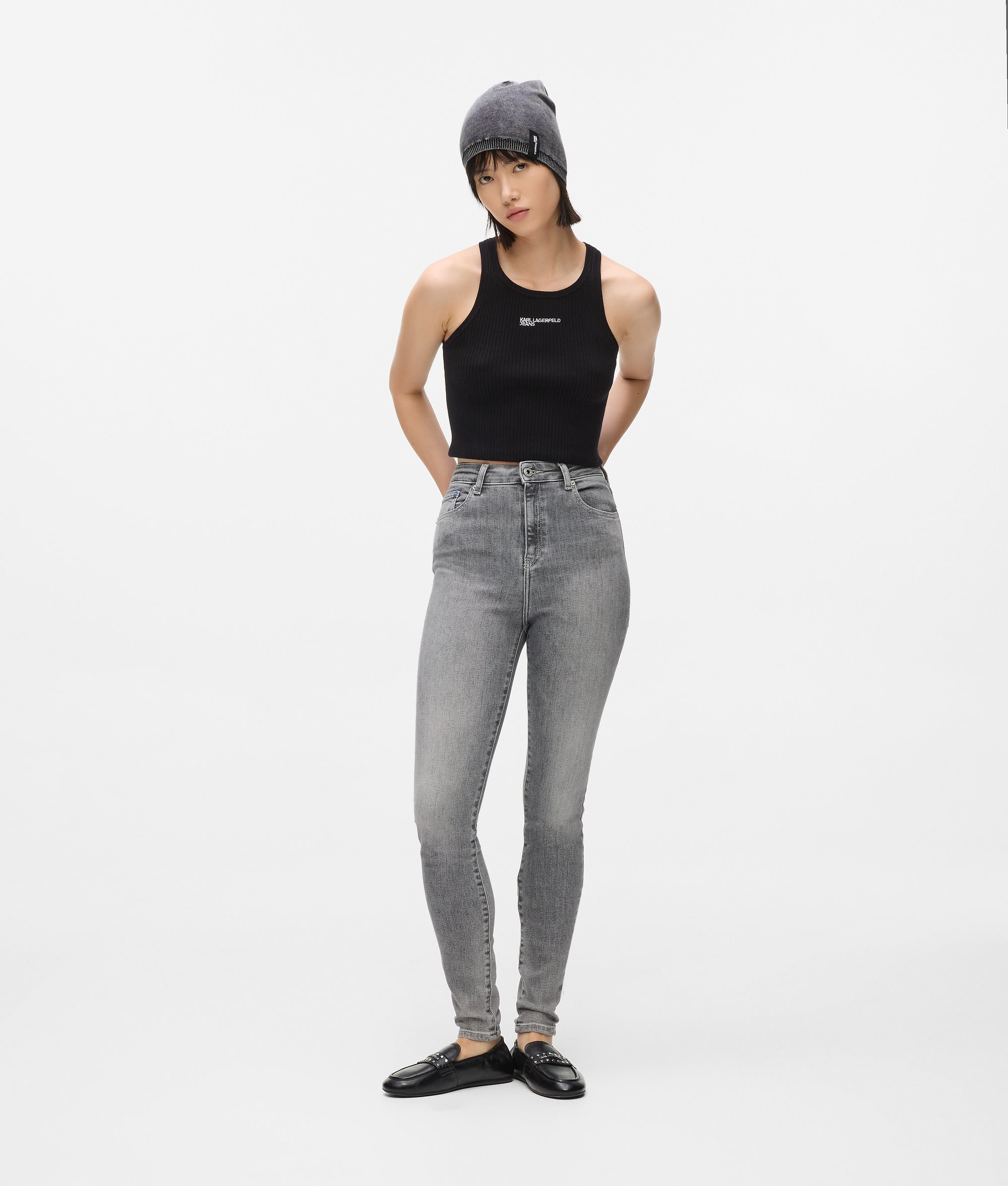 Skinny jeans met hoge taille