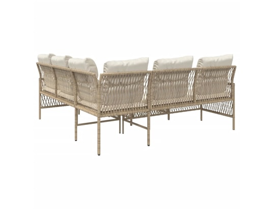 LES TENDANCES - Salon extérieur Salon de jardin-beige-5 places-171.5x171.5x70-494811