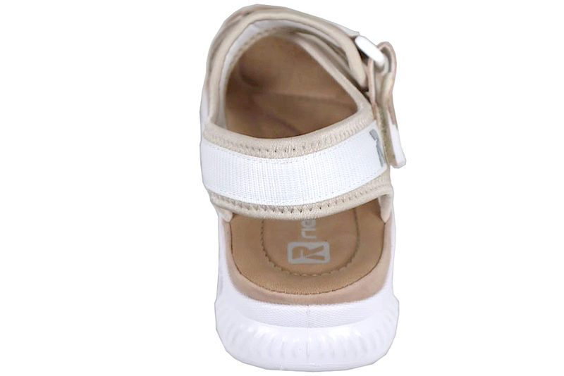 RIEKER SANDAL I STØVET ROSA TEKSTIL