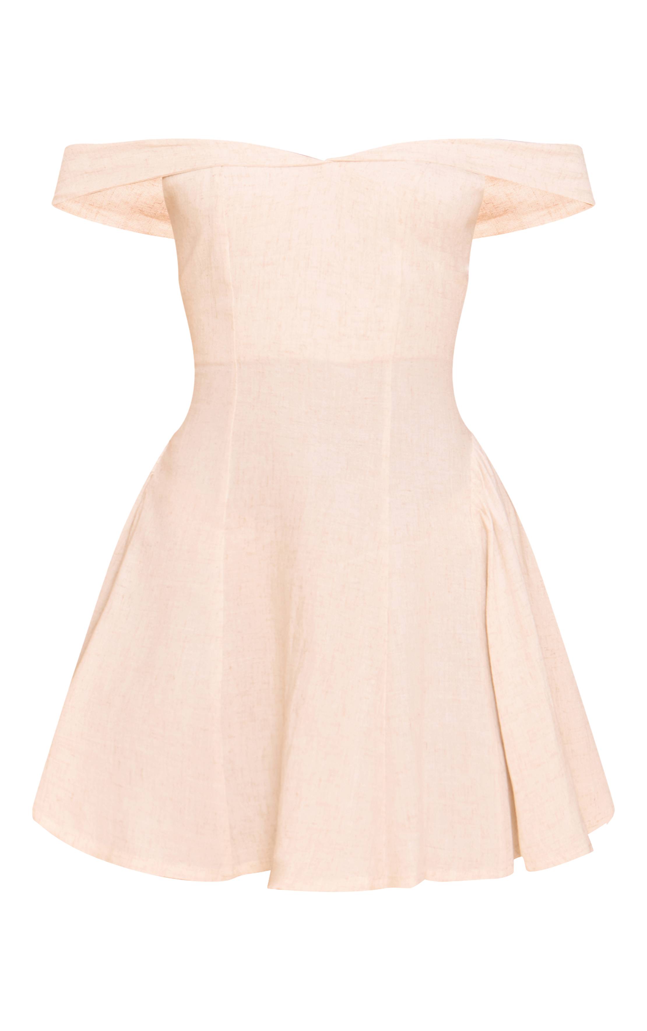 Naturel Robe Droite À Épaules Dénudées