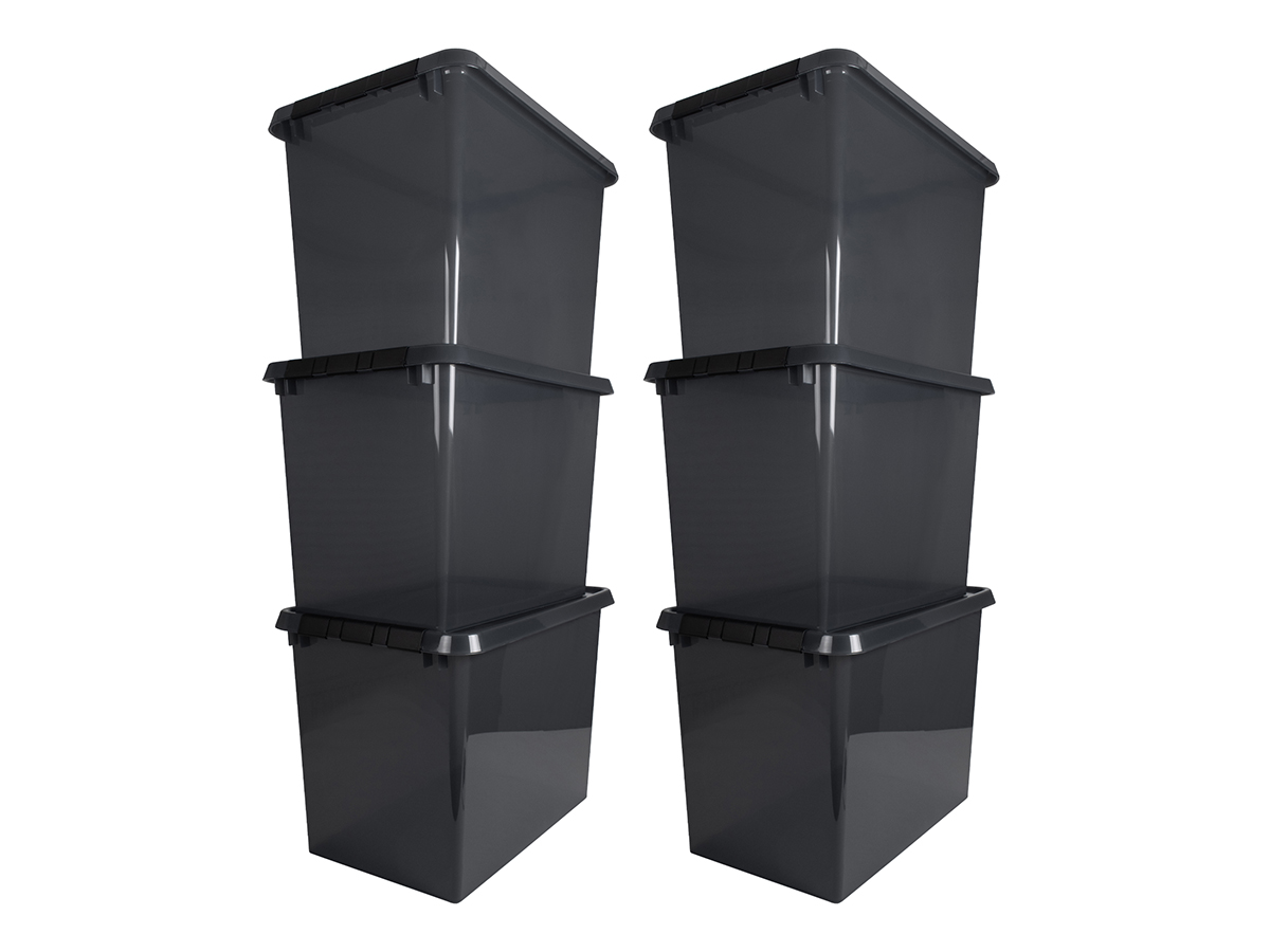 Sunware comfort line set van 6 72l opbergbox - grijs