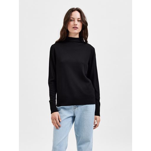 Selected Femme Magda Striktrøje, Sort, XXL
