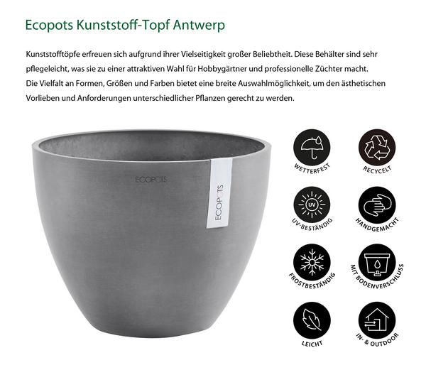 Ecopots Kunststoff-Topf Antwerp, rund