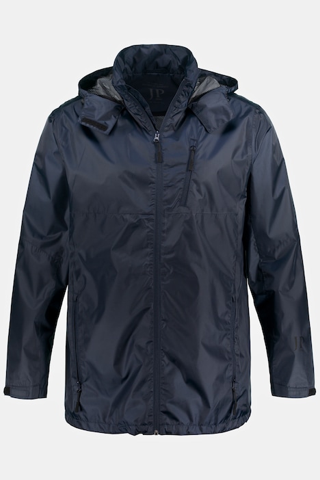 Regenjacke, wasserdicht, Kapuze, Zipper, leichtes Mesh Futter