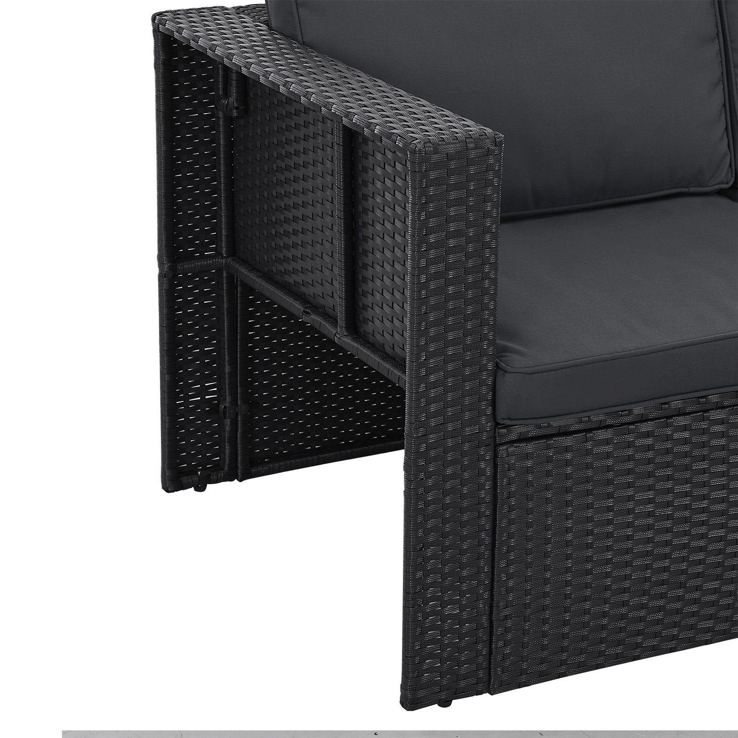 Juskys Polyrattan Gartenmöbel Set Salou - Outdoor Lounge für 6 Personen, wetterfest - Schwarz