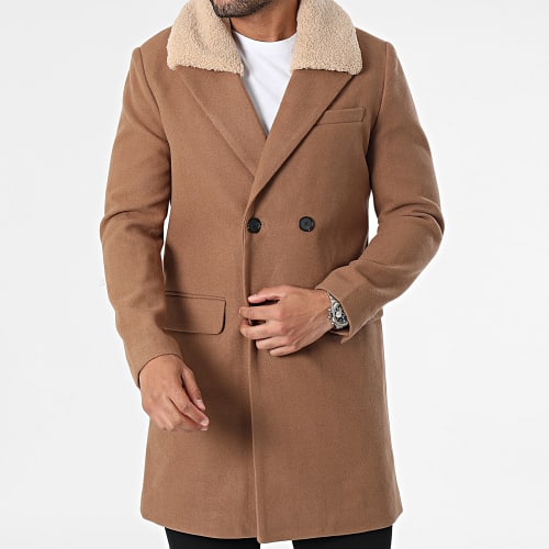 Manteau Col Mouton Camel Clair