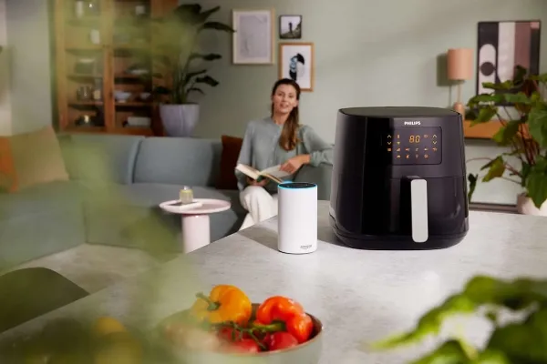 Philips Essential HD9280 Airfryer XL - Varmluftsrister - 6.2 liter - 2000 W - mørk sølv/sort