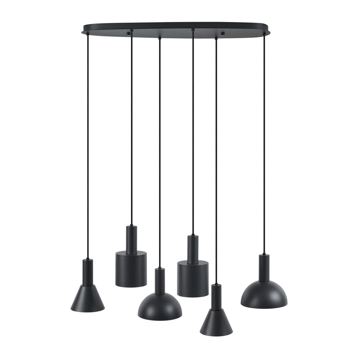 Moderne hanglamp zwart 6-lichts - Biles