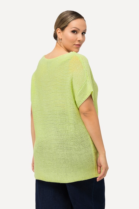 Pullover, Palmen, oversized, U-Boot-Ausschnitt, Halbarm