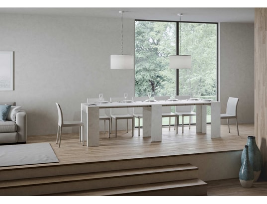 ITAMOBY - Console extensible allin 78x47/299cm blanc spatulé