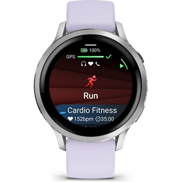 Montre connectée Garmin Venu 4 griset silver - bracelet silicone pervenche - 41mm