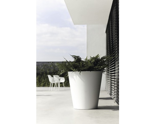elho Pure rechte ronde plantenpot van kunststof, Ø 50 cm, H 51 cm, wit
