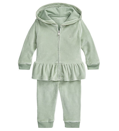 Polo Ralph Lauren Cardigan/Velourbukser - Støvet  Grøn