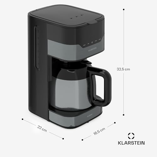 KLARSTEIN Cafetiere 1.2L avec Filtre, Cafetières, Machines à Café et Machines à Expresso 800W, Cafetière Electrique en Acier Inoxydable, Machine à Café à Filtre, Machine a Cafe Chaud et Glacé : Cuisine et Maison