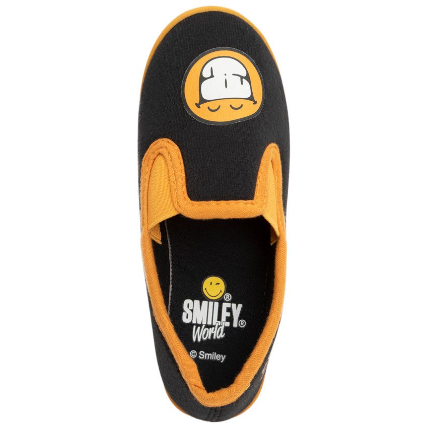 Chaussons bas pour enfant garçon SmileyWorld - Noir