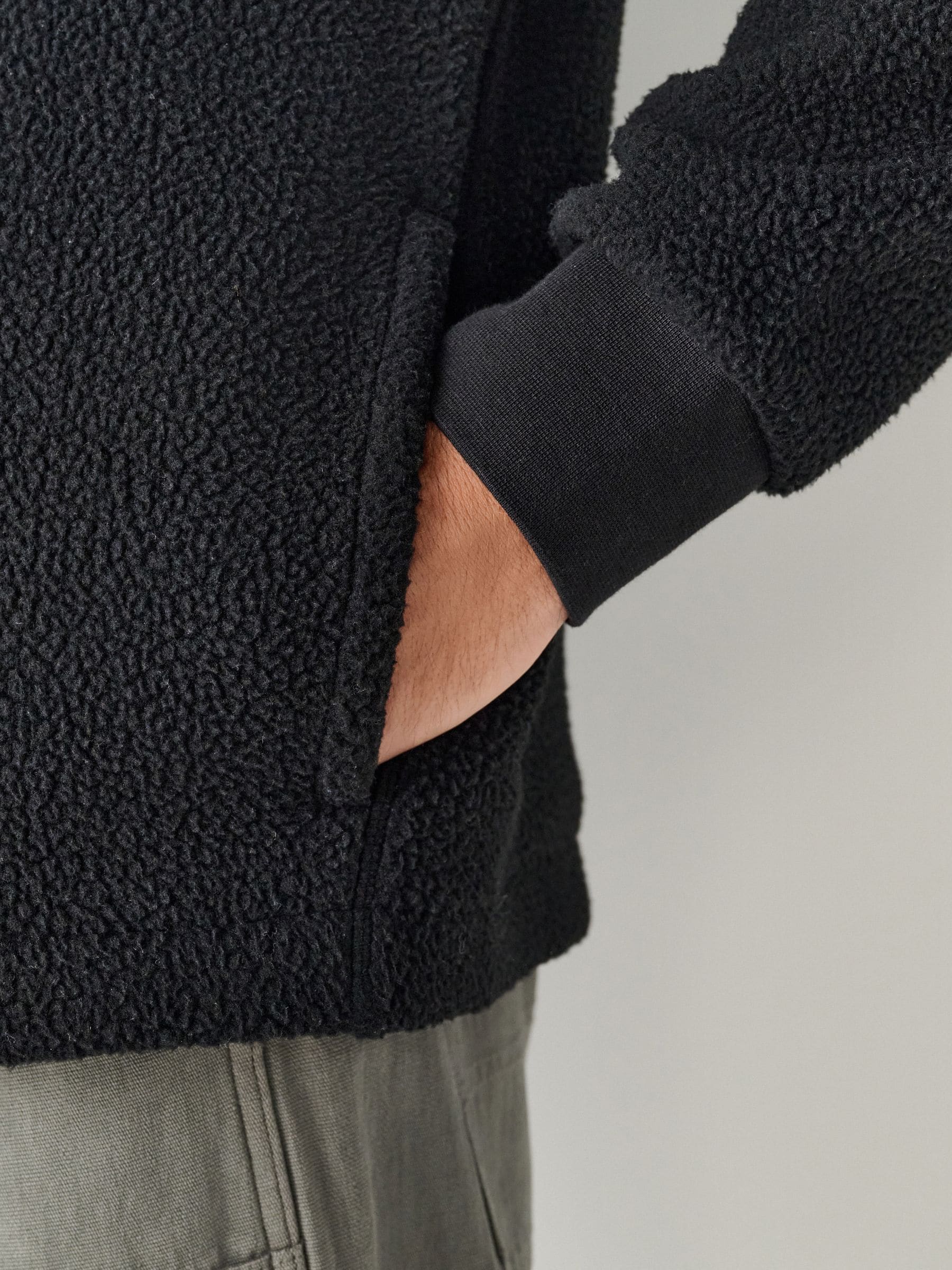 Zwart - Mat capuchon - Borg Fleece