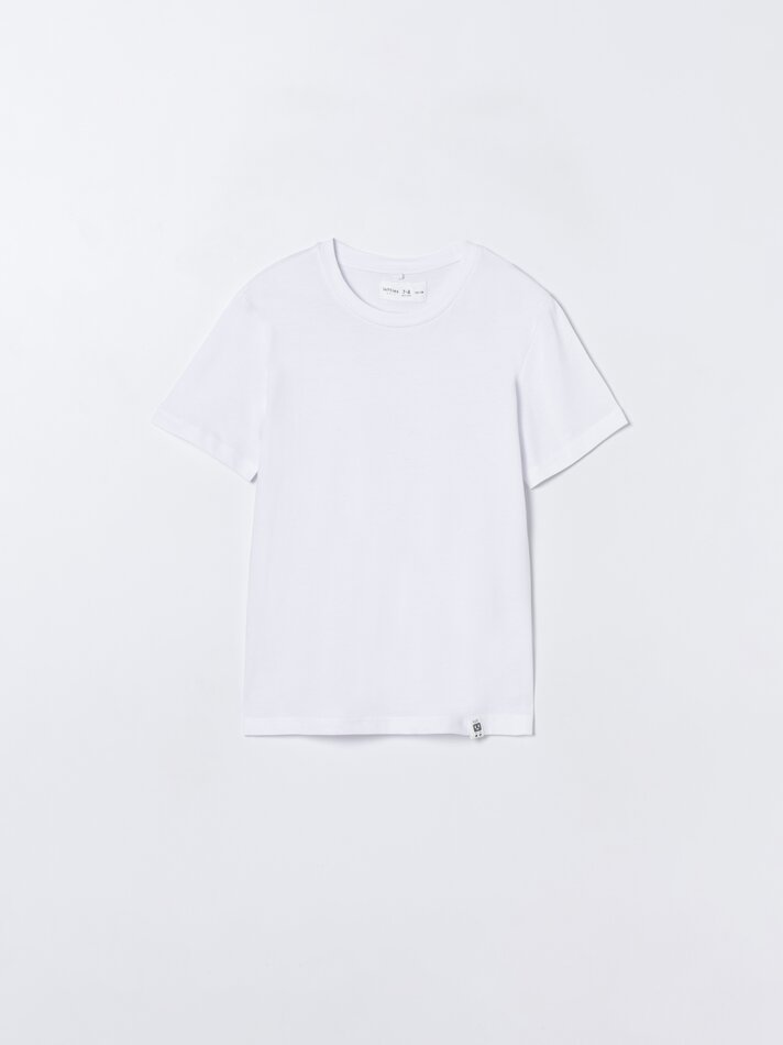 Pacote com 4 camisetas lisas de manga curta - Brancas