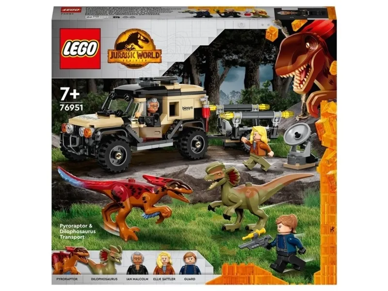 LEGO Jurassic World 76951 Pyroraptor og dilophosaurus-transport