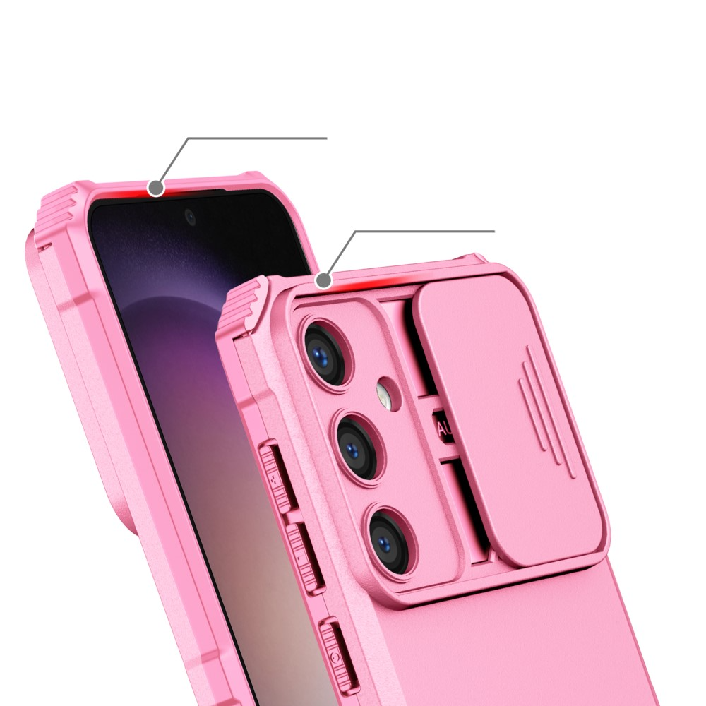 Samsung Galaxy S24  Plus Hybrid Outdoor Hardcase Hülle mit Cam-Slider   Kickstand - Rosa (Matt)