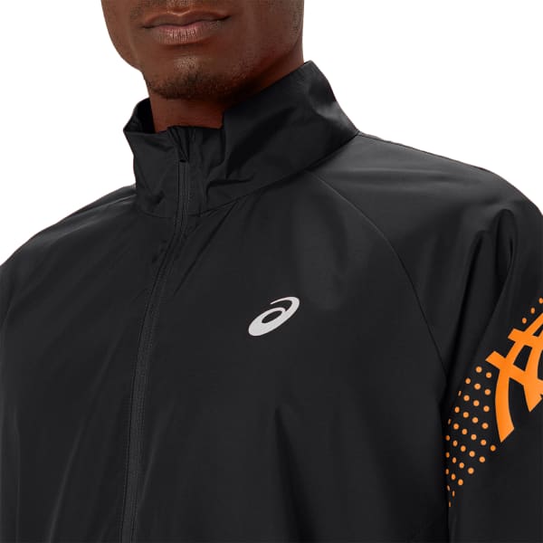 Veste running ASICS ICON JACKET PERFORMANCE PERFORMANCE BLACK/STADIUM ORANGE