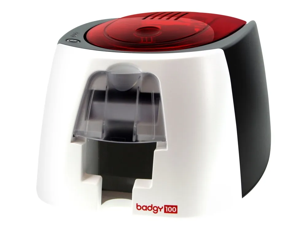 Badgy 100 - Plastikkortprinter - farve - blæksubliminering/termisk transfer - CR-80 Card (85.6 x 54 mm) - op til 225 kort/time (mono) / op til 80 kort/time (farve) - kapacitet: 40 kort - USB 2.0