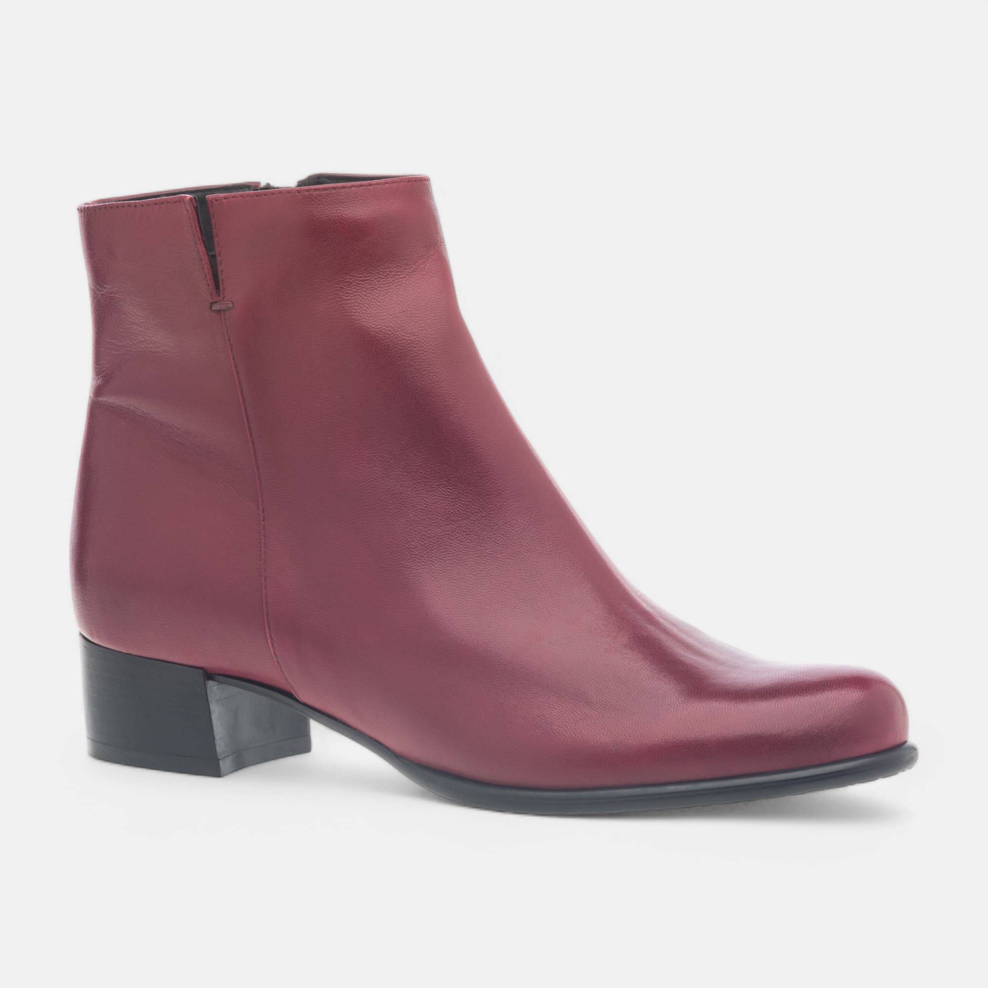 Bottines Femme en cuir rouge